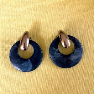 Denim Hoop Earrings